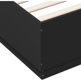  Okvir kreveta s LED svjetlima crni 150 x 200 cm drveni | shoptok.hr