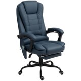 Nesta Masažni pisarniški stol, 7 vibracijskih točk, nastavljiv naslon in opora za noge, umetno usnje, moder, do 120 kg, moder, (5000493996) | Shoptok.si