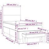 Box spring krevet s madracem svjetlosivi 100x200 cm baršunasti | shoptok.hr