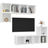  4-dijelni set TV ormarića bijeli od konstruiranog drva | shoptok.hr