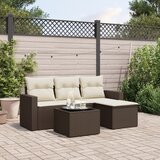  5-dijelni set vrtnih sofa s jastucima poliratan smeđi | shoptok.hr