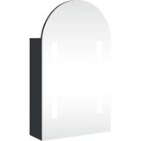  Kupaonski ormarić s ogledalom LED lučni crni 42 x 13 x 70 cm | shoptok.hr