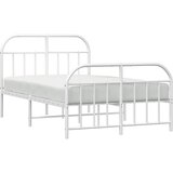  Metalni okvir kreveta uzglavlje i podnožje bijeli 120x190 cm | shoptok.hr