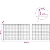  Gabion s žicom debljine 3,5 mm i mrežom 10x10 cm 1000x30x100 cm | shoptok.hr