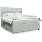 vidaXL Box spring postelja z vzmetnico svetlo siva 180x200 cm žamet | Shoptok.si