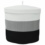  Košara za pohranu s poklopcem bijela i crna Ø 37 x 50cm pamučna | shoptok.hr