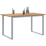 Vanjski Zunanja Jedilna Miza Siva 140x80x75 cm Jeklo in Trden Akacijev Les | Shoptok.si