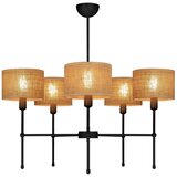  Luster na šipci MADELA 5xE14/40W/230V juta/crna | Eponuda.com