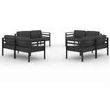 The Living Store Vrtna sedežna garnitura 8-delna z blazinami aluminij antracit - Vrtna Sedežna Garnitura, (21422336) | Shoptok.si