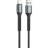 BZ Qcharx Prague USB v kabel tipa C 3A 20 W (1 m) kabel iz črne mehke tkanine iz aluminijeve zlitine, (21580769) Cene