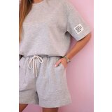 Kesi Włoski Women's butter set with high-waisted shorts grey | Shoptok.si