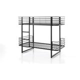 Vipack Crni metalni dječji krevet na kat s podnicom 90x200 cm Oscar – | shoptok.hr