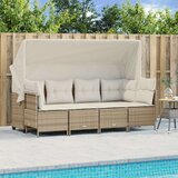  5-dijelni vrtni set sofa s jastucima bež od poliratana | shoptok.hr