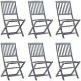  Sklopive vrtne stolice s jastucima 6 kom masivno bagremovo drvo | shoptok.hr