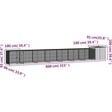  Kavez za kokoši sivi 800x91x100 cm od pocinčanog čelika | shoptok.hr