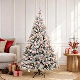  Umjetno božićno drvce s kuglicom 120 cm 150 LED lampica - Zelena i bijela 120 cm s LED-ima i ružičastim lopticama | shoptok.hr