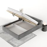 Maison de Rêve Temno siva oblazinjena zakonska postelja s prostorom za shranjevanje z letvenim dnom 180x200 cm Solvo – | Shoptok.si