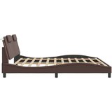  Okvir kreveta s LED svjetlima smeđi 200 x 200 cm umjetna koža | shoptok.hr