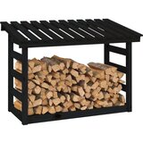  Stalak za drva za ogrjev crni 108x64 5x78 od masivne borovine | shoptok.hr