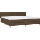  Krevet s oprugama i madracem tamnosmeđi 200x200 cm od tkanine | shoptok.hr