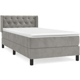 Box spring krevet s madracem svjetlosivi 80 x 200 cm baršunasti | shoptok.hr