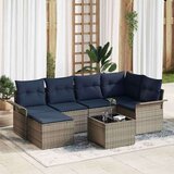  Vrtna sedežna garnitura z blazino 7 pcs Siva Poly ratan, (5000022201) | Shoptok.si