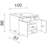 MID.YOU omarica riva, barva hrasta, šampanjca | Shoptok.si
