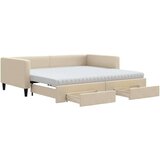  Dnevni krevet na razvlačenje s ladicama krem 100x200 cm tkanina | shoptok.hr
