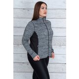 Şans Women's Plus Size Gray Front And Pocket Zippered Unlined Coat Cene