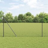vidaXL Set stupova ograde Set od 2 Siva Metal 25 x 1.5 m Izdržljivo | shoptok.hr
