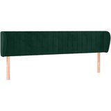  Uzglavlje s ušima tamnozeleno 163x23x78/88 cm baršunasto | shoptok.hr