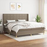 The Living Store Box spring postelja z vzmetnico taupe 200x200 cm blago - Box Spring Postelja, (21503623) | Shoptok.si