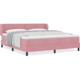  Postelja z vzmetmi in vzmetnico roza 180x200 cm Žamet, (22083191) | Shoptok.si