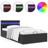 Furnova Dvižni posteljni okvir LED črno umetno usnje 100x200 cm, (21940490) | Shoptok.si