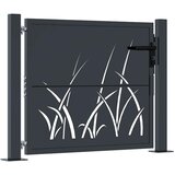  Vrtna vrata antracit 100x100 cm dizajn s čeličnim travom | shoptok.hr