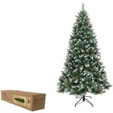  +++Umjetna božićna jelka zelena, 240 cm, snijeg, češeri, bobice, stalak | Eponuda.com