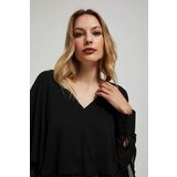 Marisse Black Ruffled V-Neck Shirt | Eponuda.ba