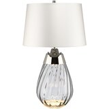 Elstead Lighting Elstead Lena Majhna namizna svetilka z 2 lučema in sivo-belim senčnikom, dimljeno steklo, sivo-bel senčnik, E27, (22099541) | Shoptok.si
