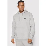 Adidas Dukserica za muškarce, boja: siva, s kapuljačom, s aplikacijom