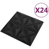  Zidne panele 24 pcs Origami crna 50 x 50 cm XPS pjena | Eponuda.ba