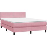 Box Spring krevet s madracem ružičasti 160x220 cm baršun | Eponuda.com