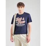 Jack & Jones Majica nočno modra / rjasto rjava / bela | Shoptok.si