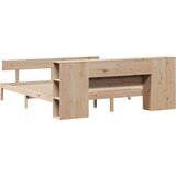 vidaXL Knjižna postelja brez vzmetnice 200x200 cm trdna borovina | Shoptok.si