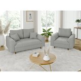 Ropez Svetlo siva sedežna garnitura iz rebrastega žameta 150 cm Ariella – | Shoptok.si