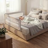  Zaštitna ograda za krevet 180 cm Navlaka 48 Bijelo-siva | shoptok.hr