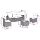  6-dijelni set vrtnih sofa od poliratana s jastucima svjetlosivi | shoptok.hr