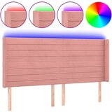 Maison Chic led posteljno vzglavje - vzglavna omarica - nočna omarica roza 163x16x118/128 cm žamet, (21707365) Cene