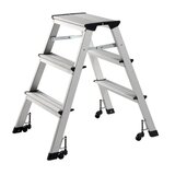 Alco Aluminijasta lestev s kolesi, 3 stopnice | Shoptok.si