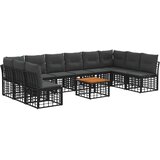  Set vanjskih sofa 11 kom. Crna i tamno siva Poliester | shoptok.hr