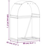  Držač za cjepanice smeđi 80x45x120 cm od pocinčanog čelika | shoptok.hr